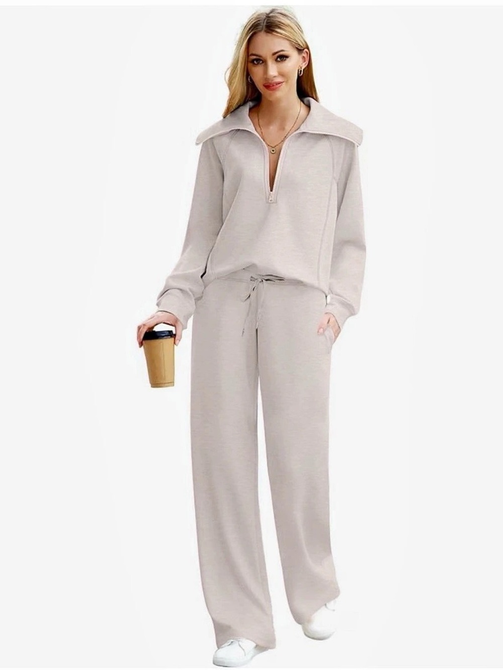 XIEERDUO Lounge Set Women's Khaki Size M